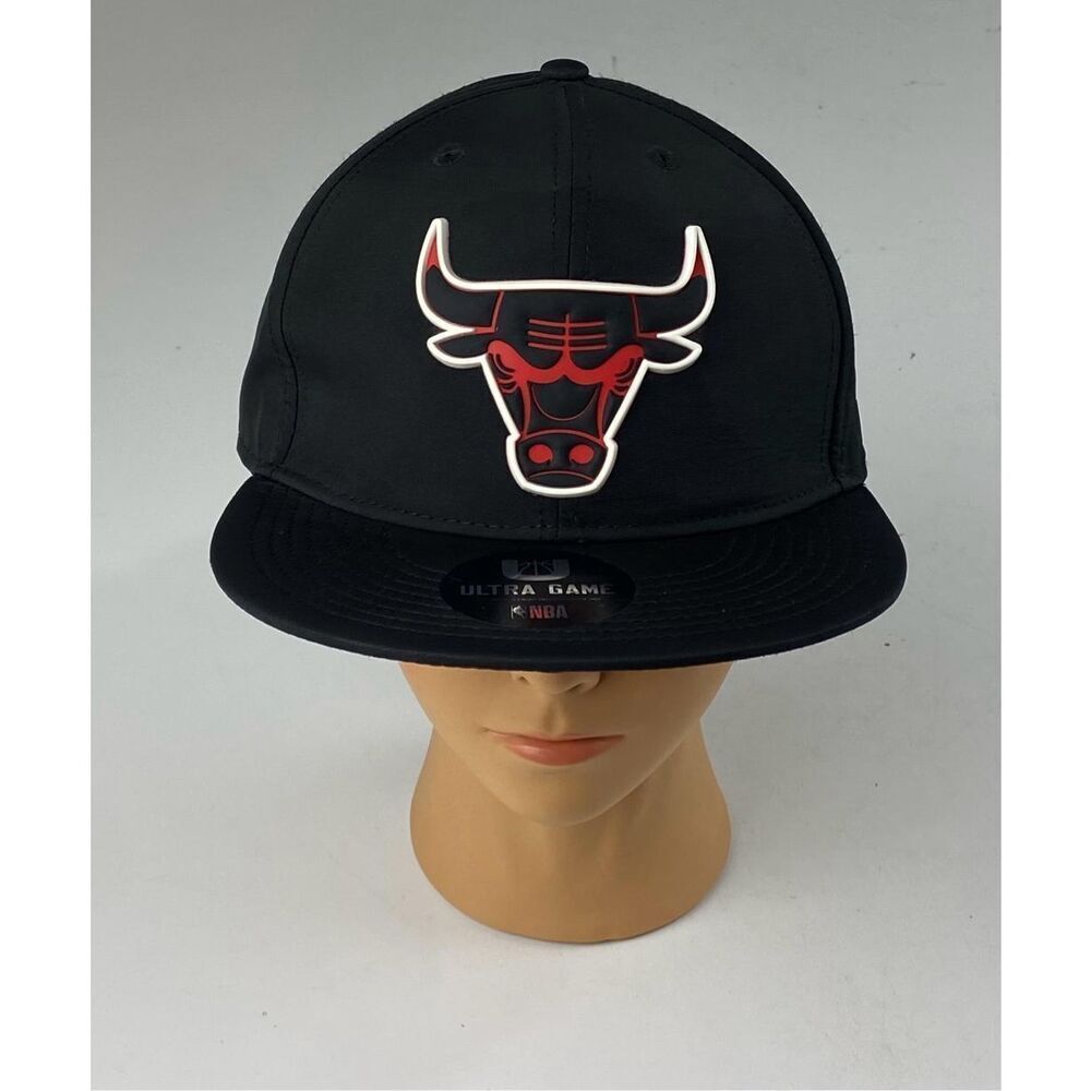 NEW Chicago Bulls NBA Ultra Game Snapback Hat Cap W/ Red on Black Bull Logo BL17